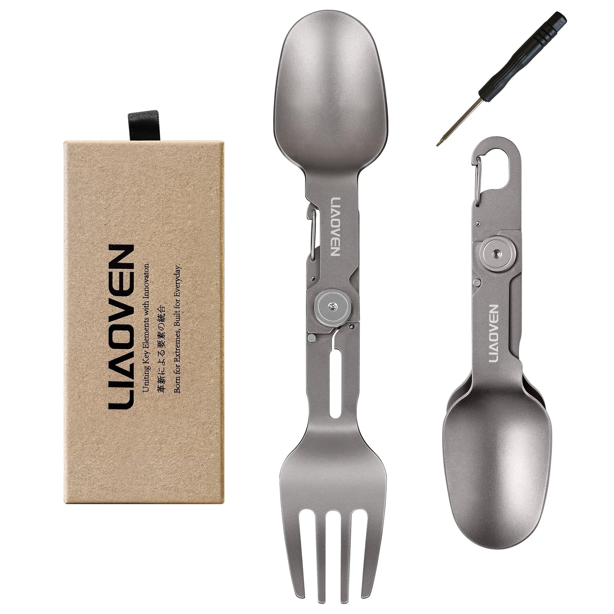 Amazon.com : LIAOVEN Titanium Spork 3 in 1 Folding Camping Fork